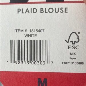 Wrangler White Plaid Blouse